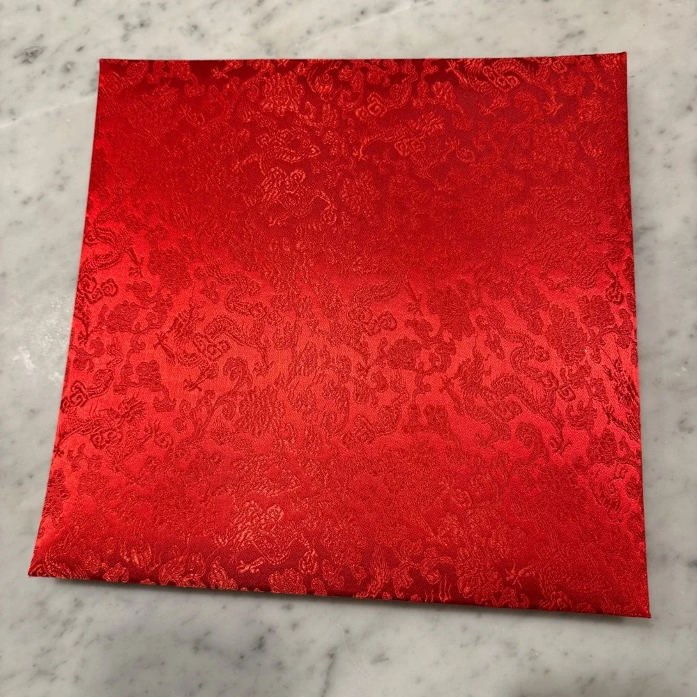 Chinese Wedding Photo Album Red Silk Brocade Double‎ Happiness Xi Large 12.5in